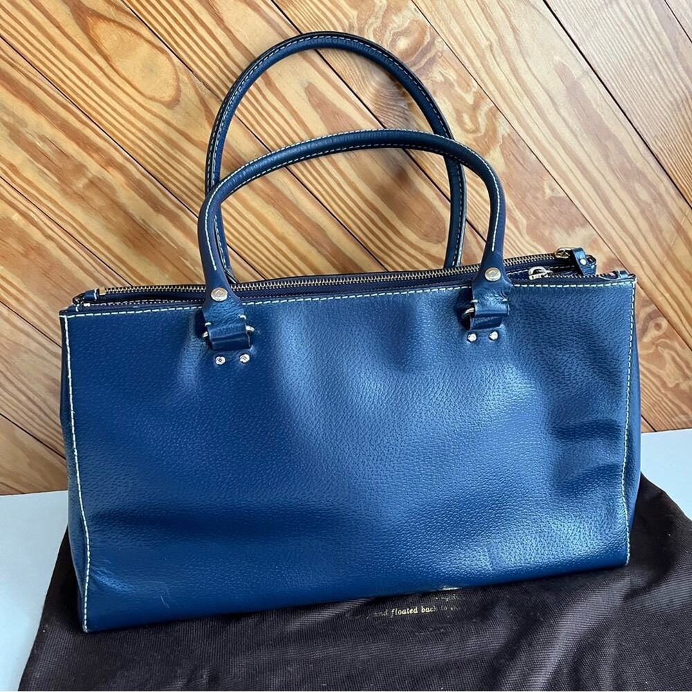 Kate Spade Blue Leather Wellesley Quinn Tote Bag - Picture 3 of 8